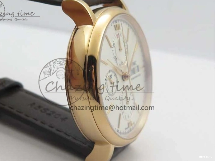 MIROTIME 0102 Efficient Portofino Chrono RG ZF 1:1 Best Edition White Dial on Brown Leather Strap A 7151